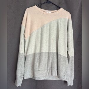 Socialite Colorblock Sweatshirt - Pink, Gray, Cream